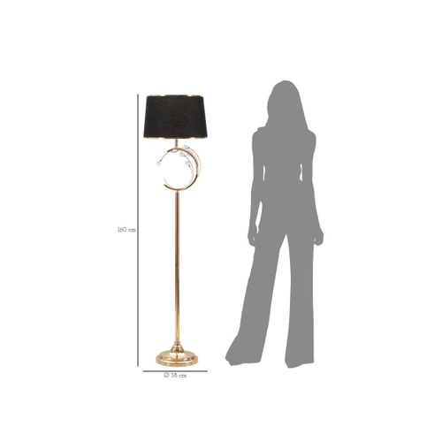 Lampadaire Design En Métal "bruxelles" 160cm Doré