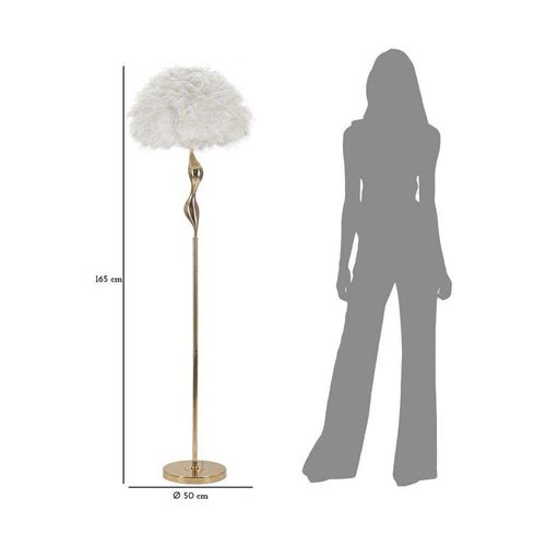 Lampadaire En Métal Abat-jour Plumes Slim 50 X 165 Cm