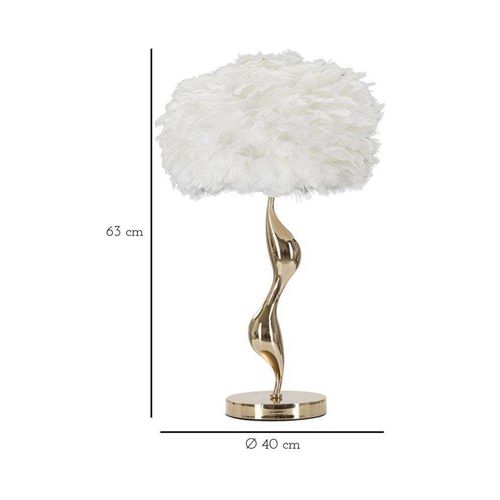 Lampe à Poser En Métal Abat-jour Plumes Slim 40 X 63 Cm