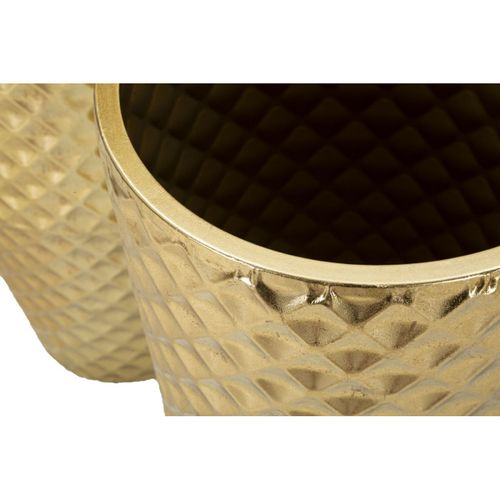 Lot De 3 Vases En Métal "glotty" 110cm Doré