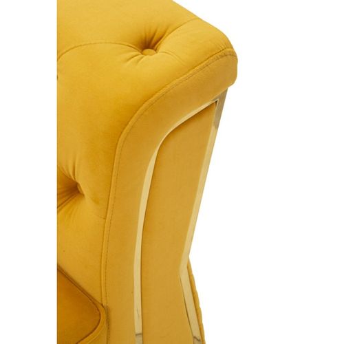 Fauteuil En Velours Capitonné "emy" 104cm Moutarde