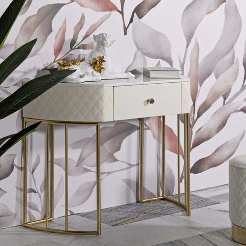 Console Effet Matelassé Sharon 100 X 40 X 75 Cm