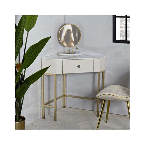 Console D'angle Effet Matelassé Sharon 84.5 X 60 X 77 Cm