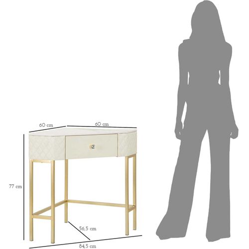 Console D'angle Effet Matelassé Sharon 84.5 X 60 X 77 Cm