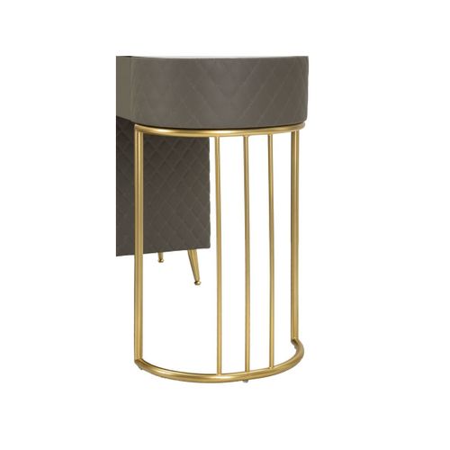 Coiffeuse Avec Pouf Effet Marbre "sharon" 120 Gris et Or