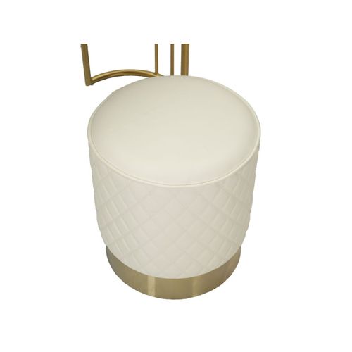 Coiffeuse Avec Pouf Effet Marbre "sharon" 120 Blanc et Or