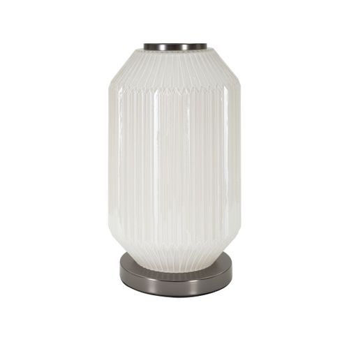 Lampe à Poser En Verre "brighty" 65cm Blanc et Gris
