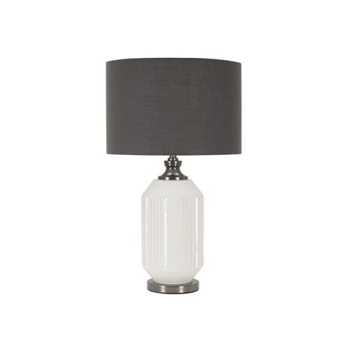 Lampe à Poser En Verre "brighty" 65cm Blanc et Gris