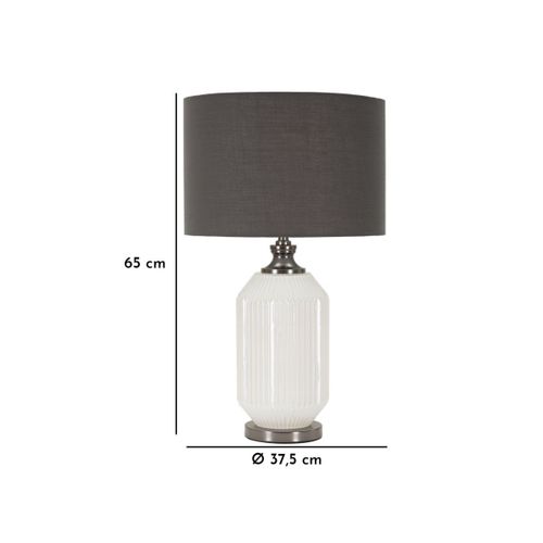 Lampe à Poser En Verre "brighty" 65cm Blanc et Gris