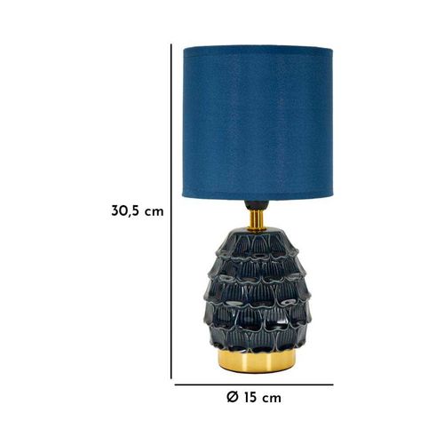 Lampe à Poser En Céramique Et Métal Pigny 15 X 30.5 Cm Bleu