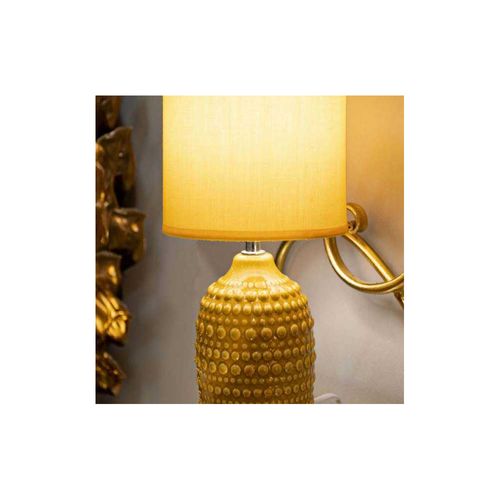 Lampe à Poser En Céramique Points 15 X 30.5 Cm Moutarde