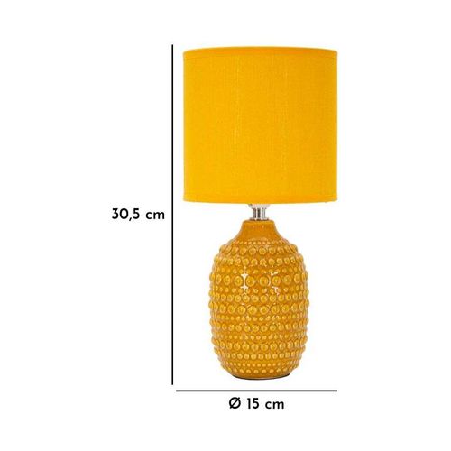 Lampe à Poser En Céramique Points 15 X 30.5 Cm Moutarde