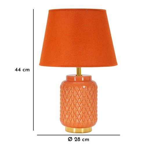 Lampe à Poser En Céramique Square 28 X 44 Cm Orange