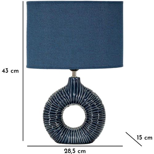 Lampe à Poser En Céramique Seta 28.5 X 15 X 43 Cm Bleu