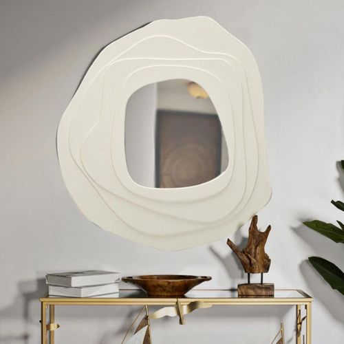 Miroir Mural Design "dalia" 97cm Blanc