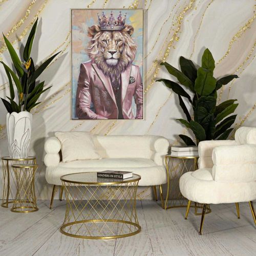 Set Table Basse Et 3 Tables D'appoints En Métal Noah Doré