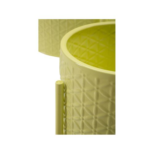 Lot De 3 Cache-pots Sur Pied "iris" 56cm Jaune