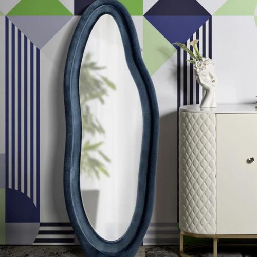 Miroir En Verre Et Tissu Chanel 60 X 41 X 160 Cm Bleu