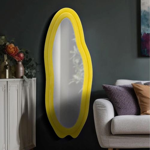 Miroir En Verre Et Tissu Chanel 60 X 41 X 160 Cm Jaune