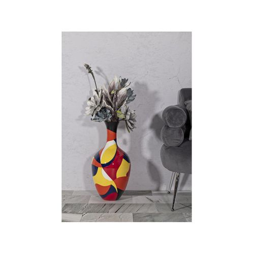 Vase Déco En Résine "rubic" 59cm Multicolore