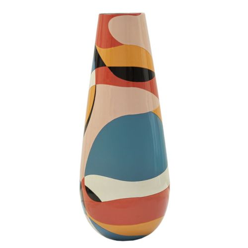 Vase Haut En Résine "rubic" 92cm Multicolore