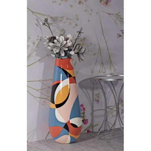 Vase Haut En Résine "rubic" 92cm Multicolore