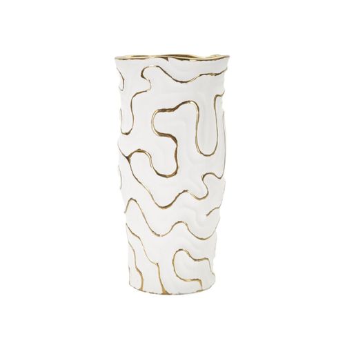 Vase Design En Céramique "adore" 32cm Blanc