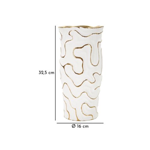 Vase Design En Céramique "adore" 32cm Blanc