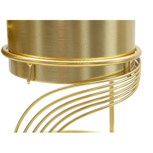 Lot De 2 Cache-pots Sur Pied "spirally" 35cm Doré