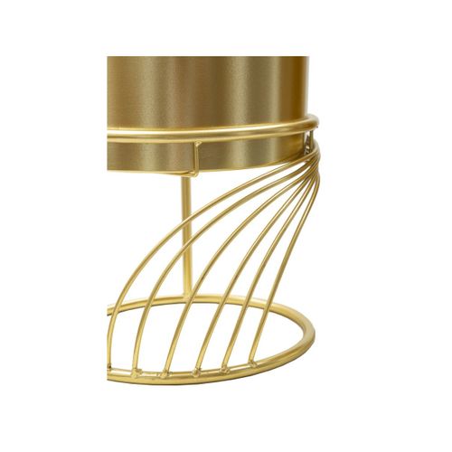 Lot De 2 Cache-pots Sur Pied "spirally" 35cm Doré