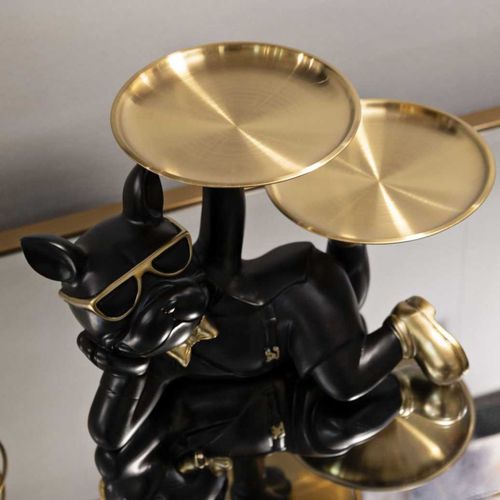 Vide Poche En Polyrésine 2 Plateaux Bouledogue