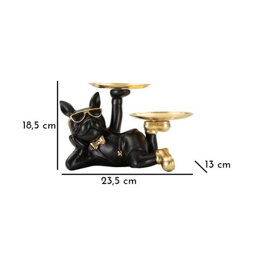 Vide Poche En Polyrésine 2 Plateaux Bouledogue