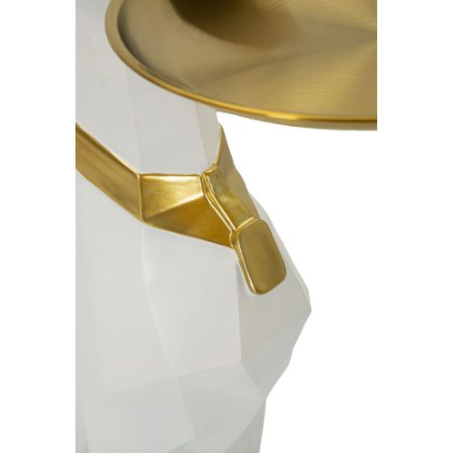 Vide-poche Statue Chien "origami" 74cm Blanc