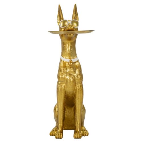 Vide-poche Statue Chien "muscle" 91cm Doré