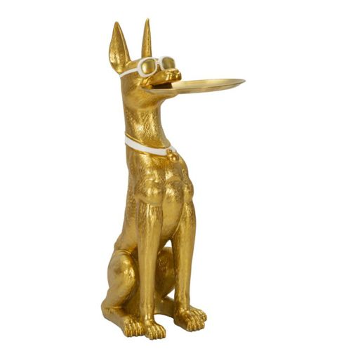 Vide-poche Statue Chien "muscle" 91cm Doré