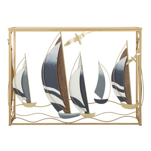 Console Design En Métal "voiles" 108cm Multicolore