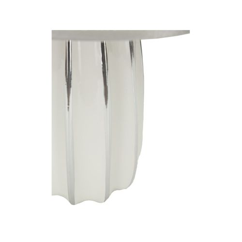 Lampe à Poser En Céramique "emmi" 45cm Argent et Blanc