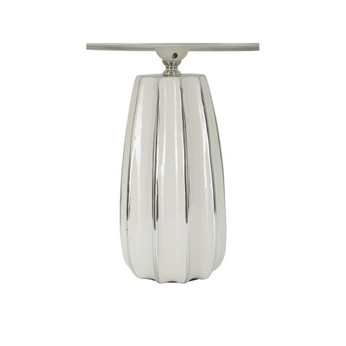 Lampe à Poser En Céramique "emmi" 45cm Argent et Blanc