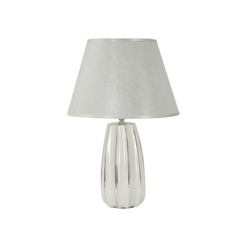 Lampe à Poser En Céramique "emmi" 45cm Argent et Blanc