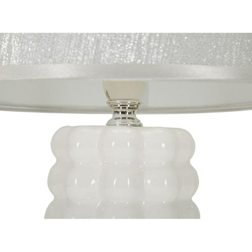 Lampe à Poser En Céramique "lace" 33cm Argent et Blanc