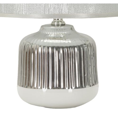 Lampe à Poser En Céramique "lucina" 29cm Argent et Blanc