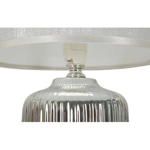 Lampe à Poser En Céramique "lucina" 29cm Argent et Blanc