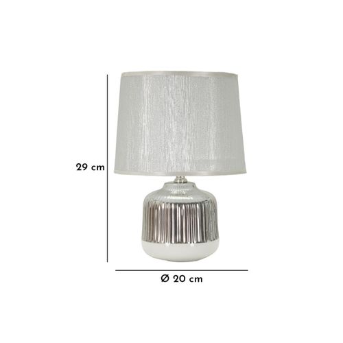 Lampe à Poser En Céramique "lucina" 29cm Argent et Blanc