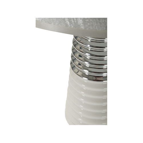 Lampe à Poser En Céramique "candela" 41cm Argent et Blanc