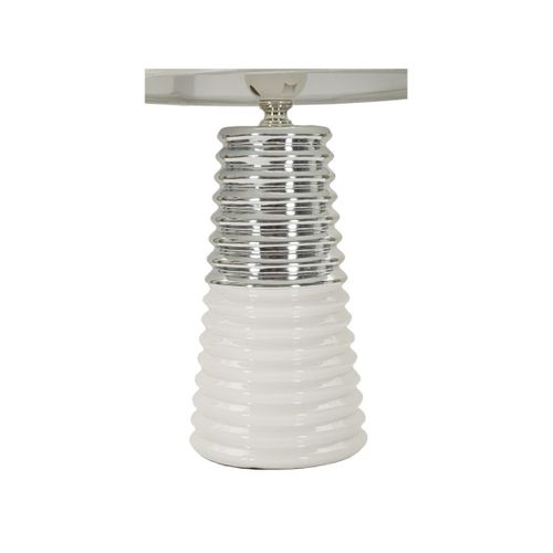 Lampe à Poser En Céramique "candela" 41cm Argent et Blanc