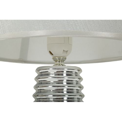 Lampe à Poser En Céramique "candela" 41cm Argent et Blanc