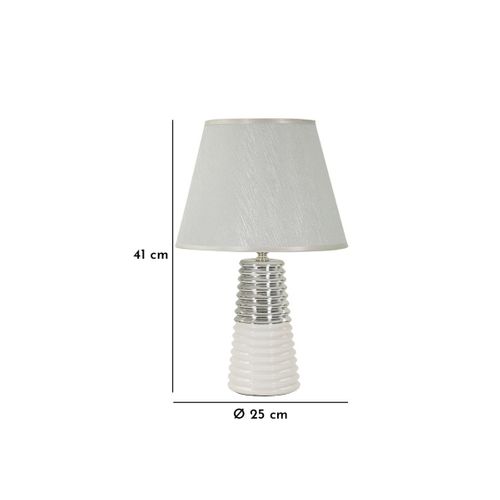 Lampe à Poser En Céramique "candela" 41cm Argent et Blanc