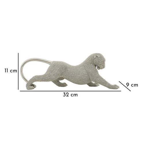 Statuette Déco Panthère "sparky" 32cm Argent