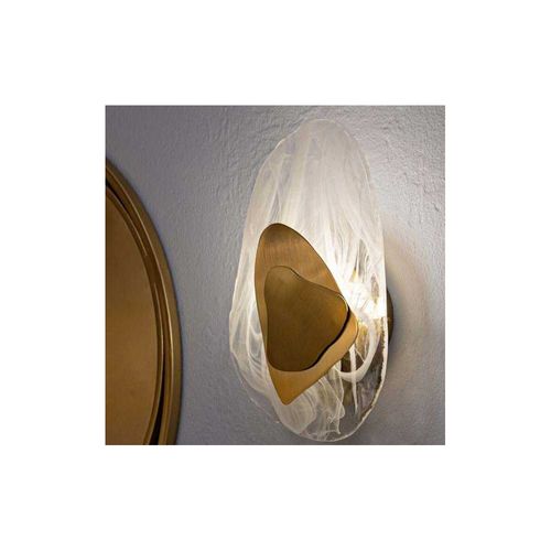 Applique Murale En Verre Ocean 21 X 8 X 31 Cm Doré Et Blanc