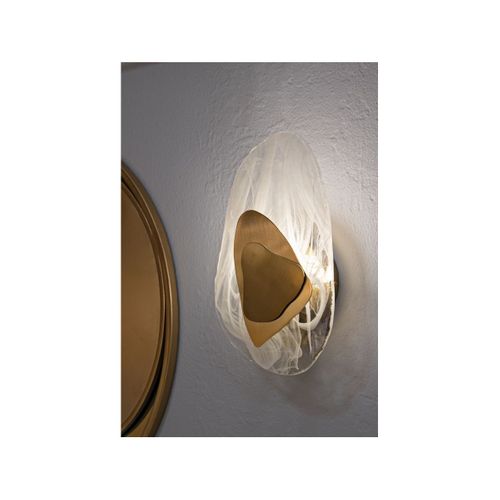 Applique Murale En Verre Ocean 21 X 8 X 31 Cm Doré Et Blanc